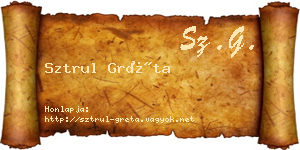 Sztrul Gréta névjegykártya